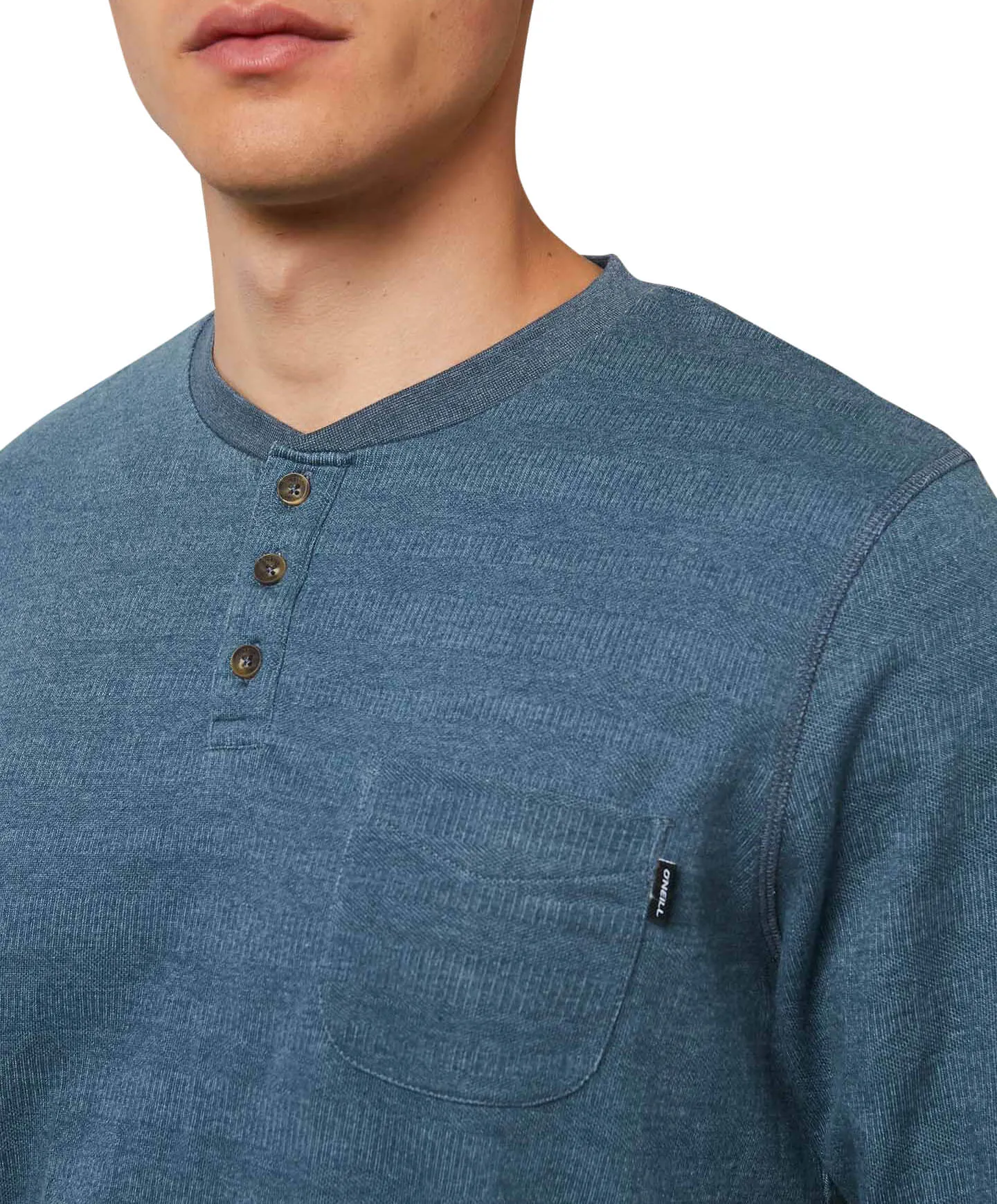 Clearview Henley Top - Cadet Blue