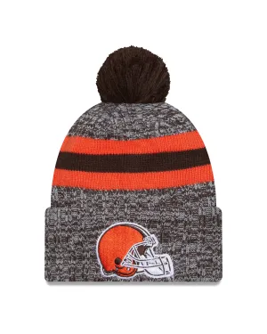 Cleveland Browns New Era 2023 Sideline - Sport Cuffed Pom Knit Hat - Brown