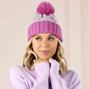 Colorblock Beanie Hat - Womens
