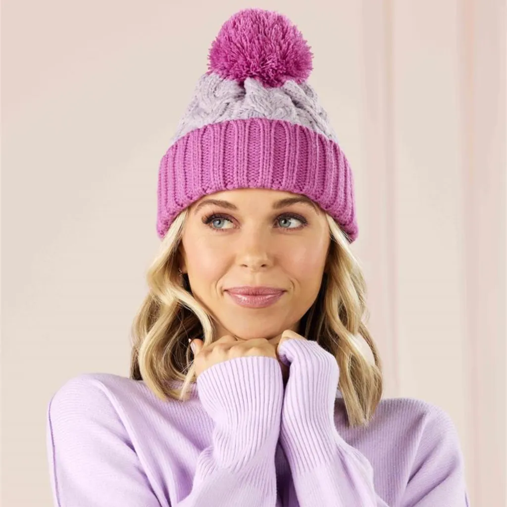 Colorblock Beanie Hat - Womens