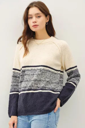 Cozy Textured Gradient Stripe Sweater