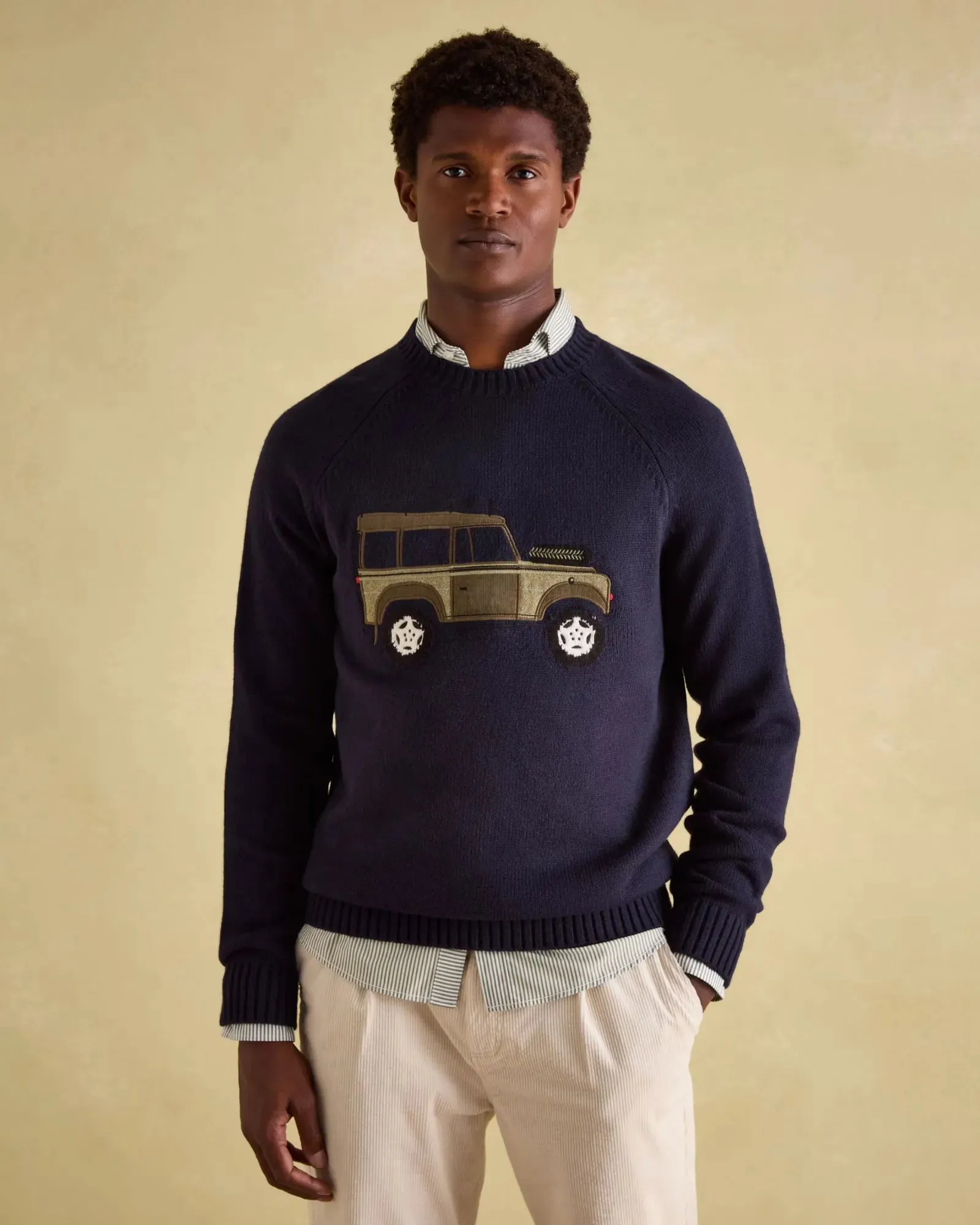 Cracking 4x4 Navy Applique Crew Neck Jumper