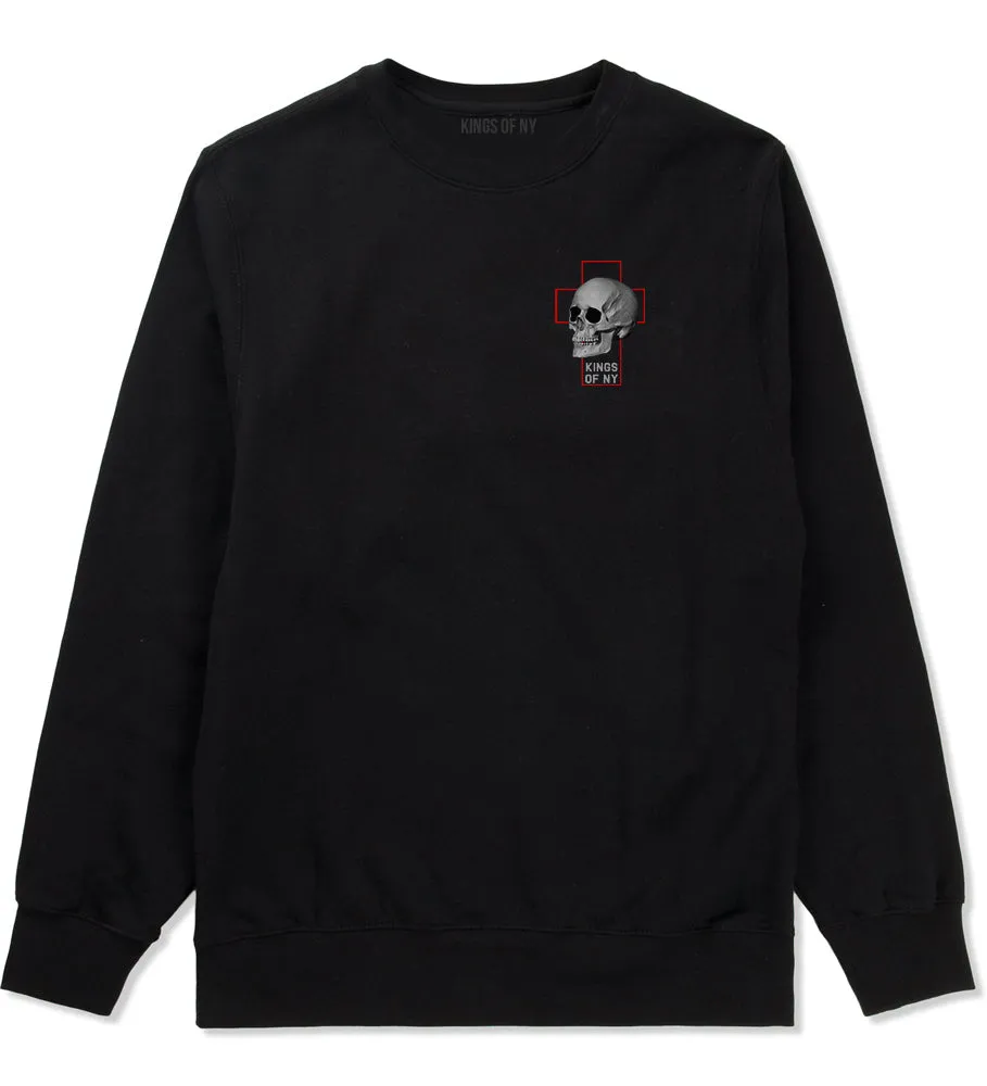 Cross And Skull Chest Mens Crewneck Sweatshirt
