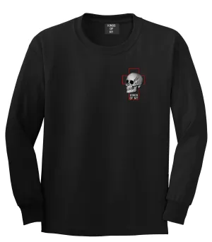 Cross And Skull Chest Mens Long Sleeve T-Shirt