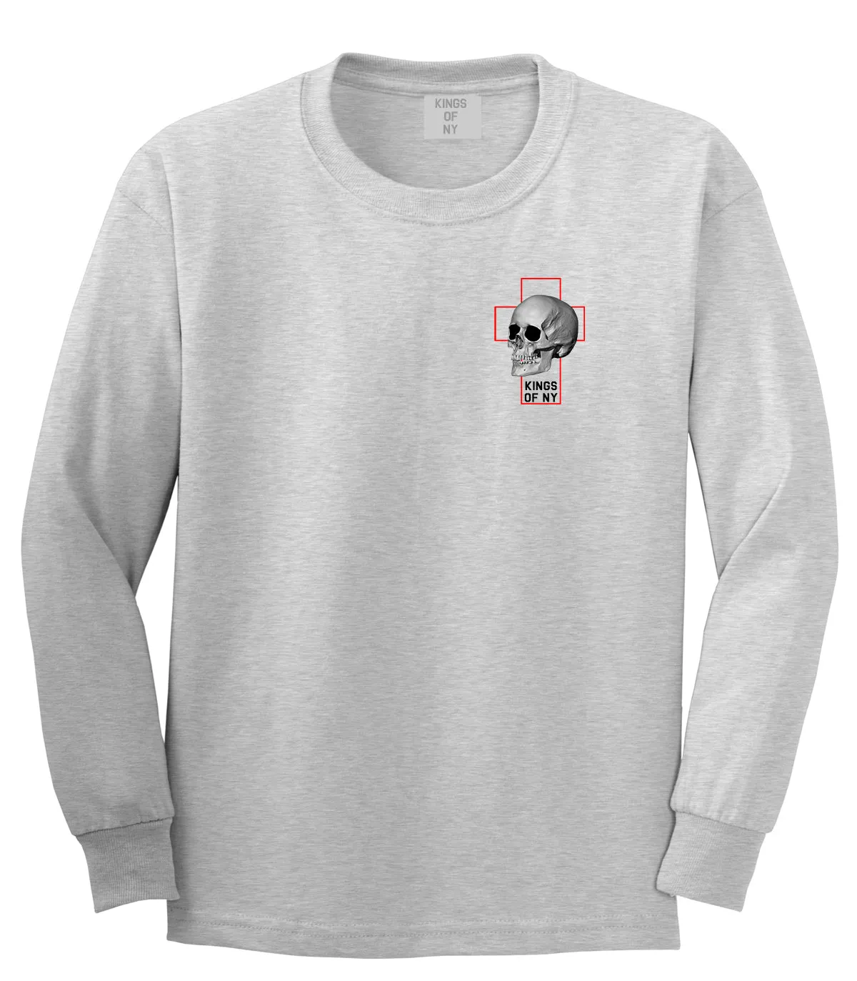 Cross And Skull Chest Mens Long Sleeve T-Shirt