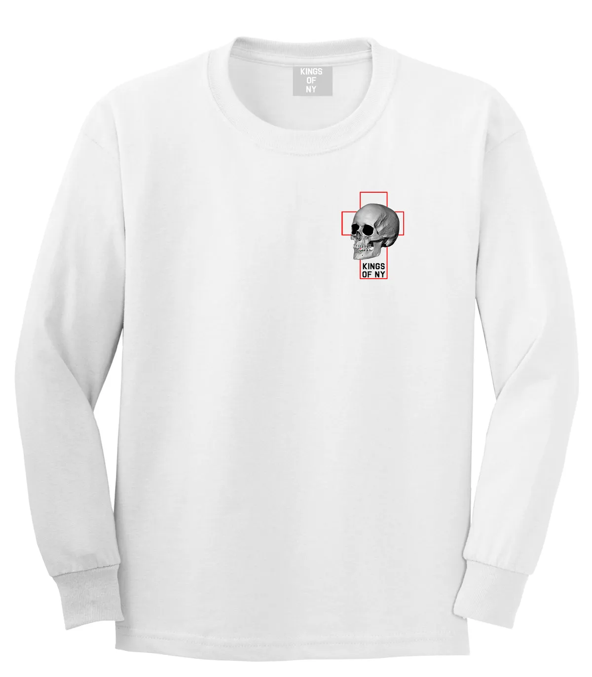 Cross And Skull Chest Mens Long Sleeve T-Shirt