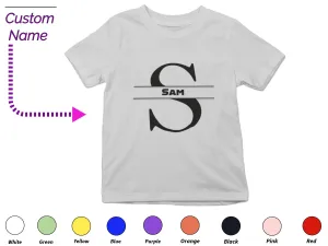 Custom Kids Tshirt Gift For Toddler Girls Custom your Initials S On Shirt Gift