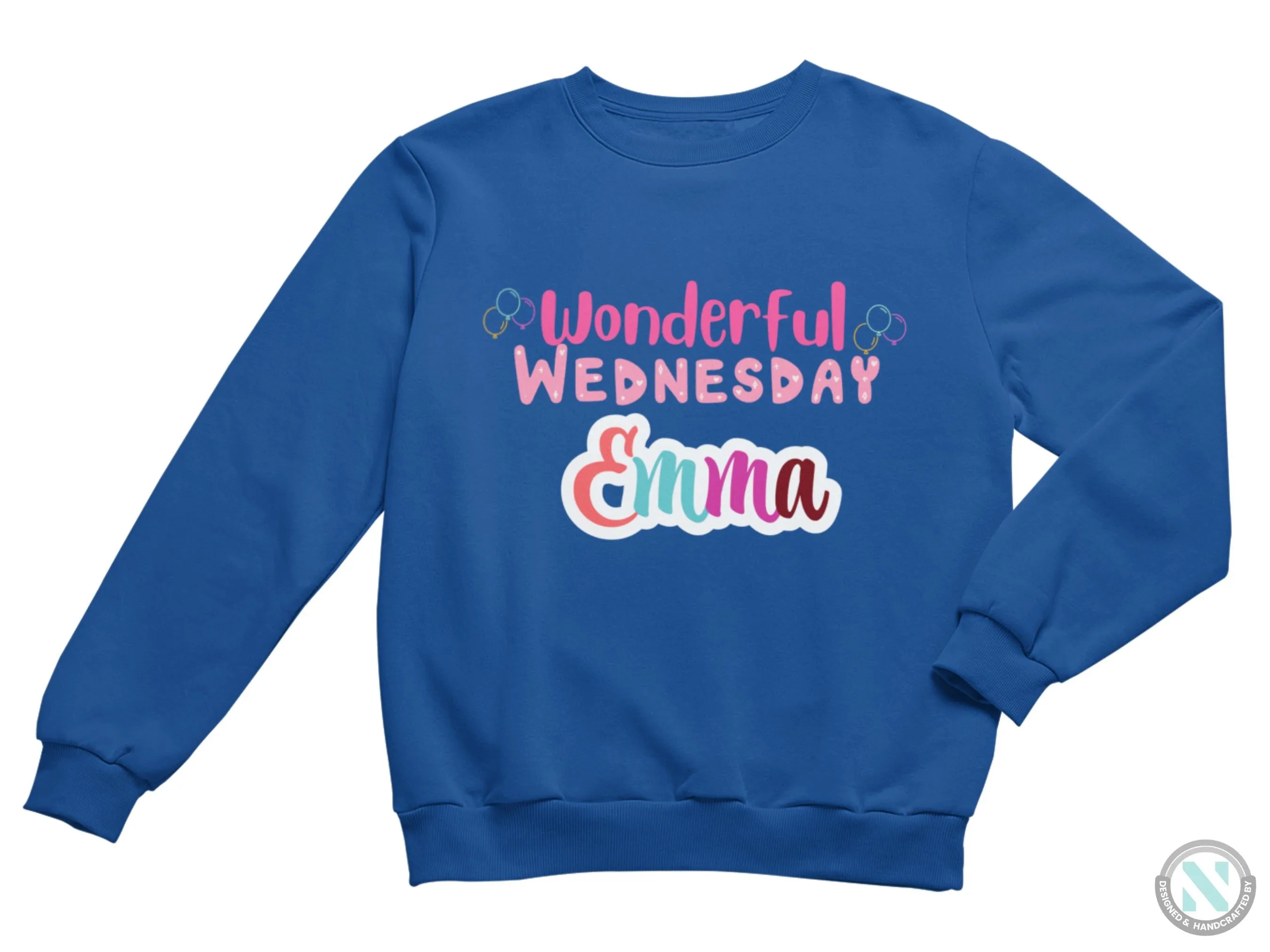 Custom Long Sleeve Sweatshirt for Toddler Girls With Wonderful Wednesday