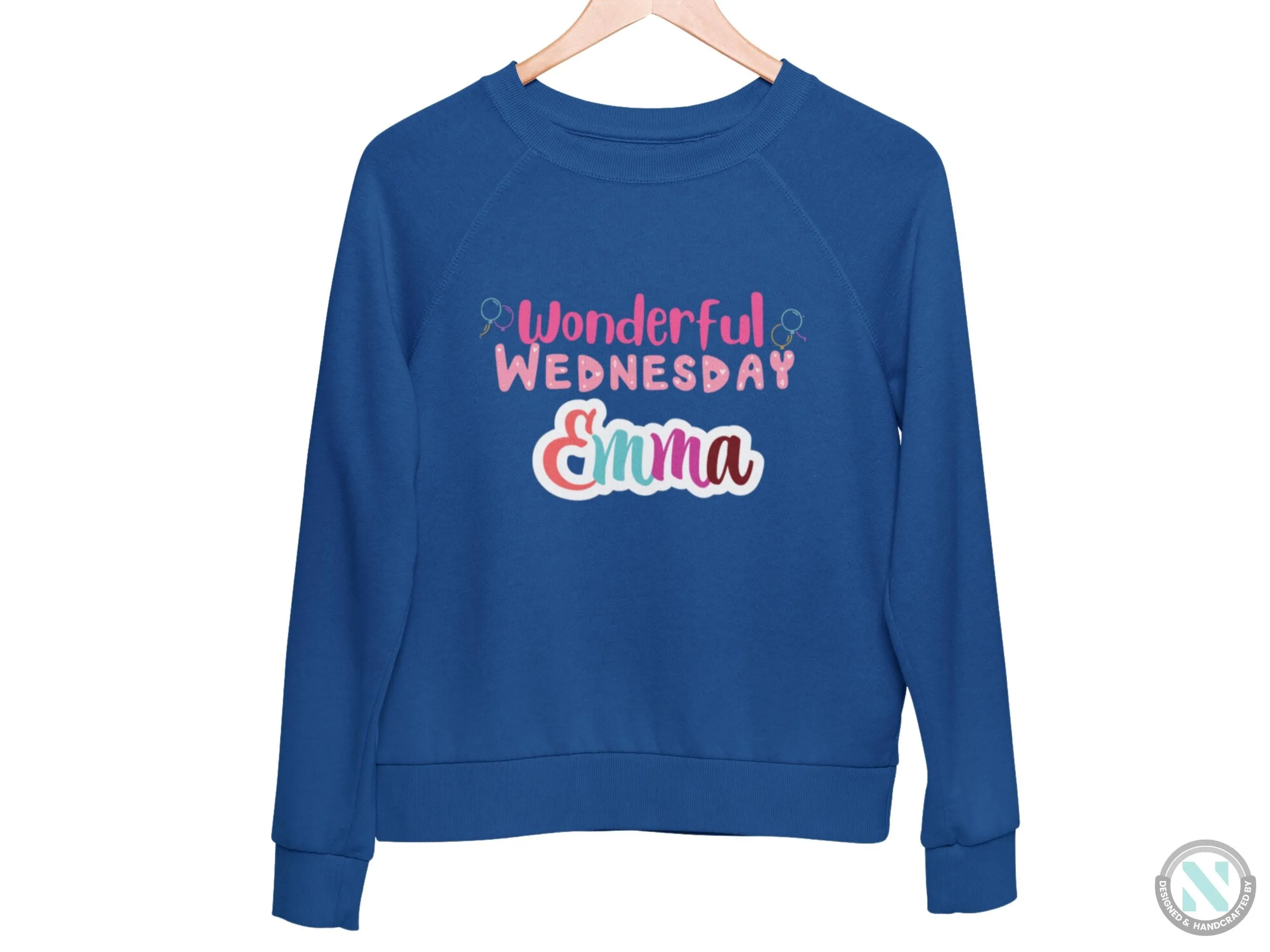 Custom Long Sleeve Sweatshirt for Toddler Girls With Wonderful Wednesday