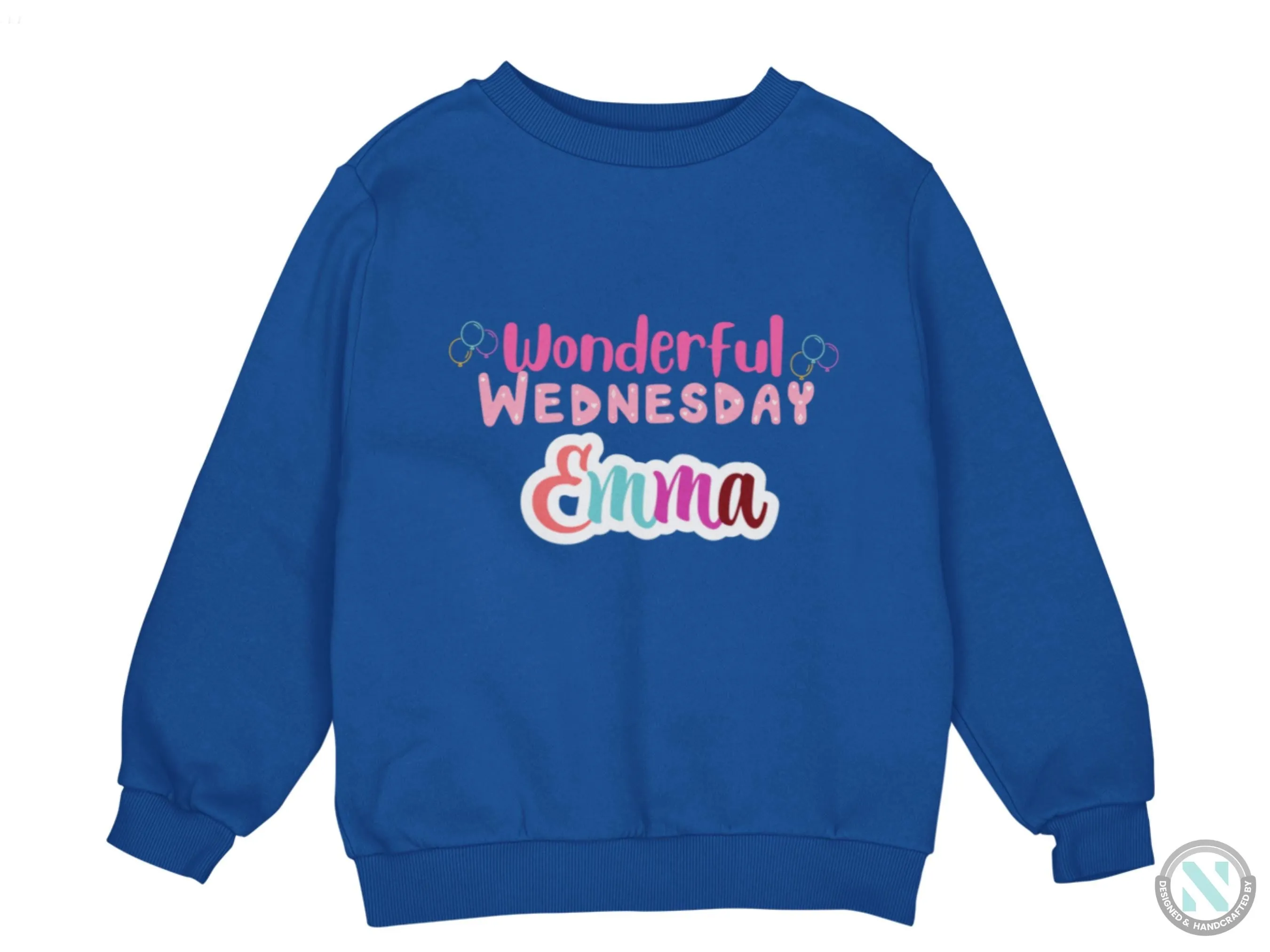Custom Long Sleeve Sweatshirt for Toddler Girls With Wonderful Wednesday