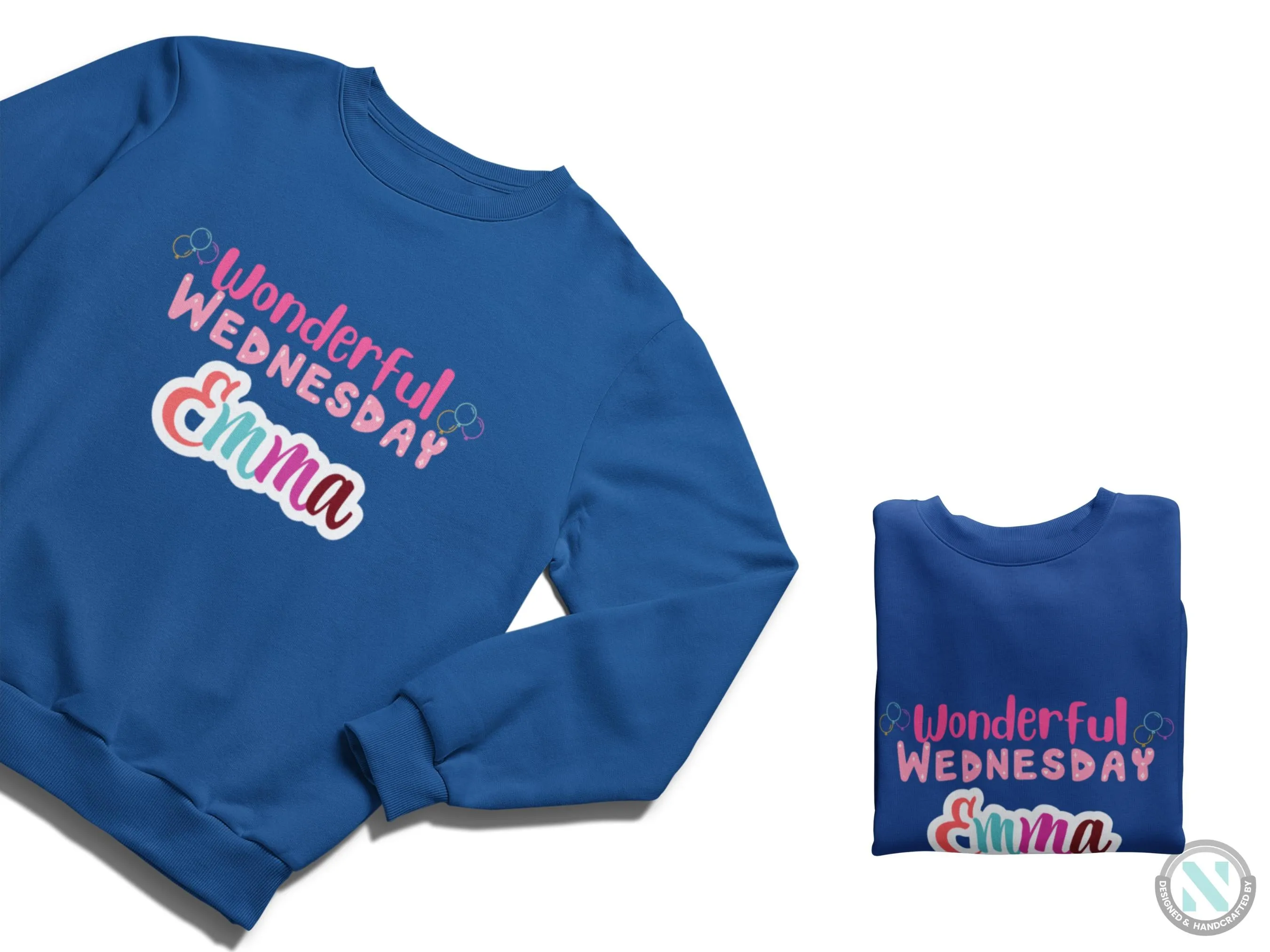 Custom Long Sleeve Sweatshirt for Toddler Girls With Wonderful Wednesday