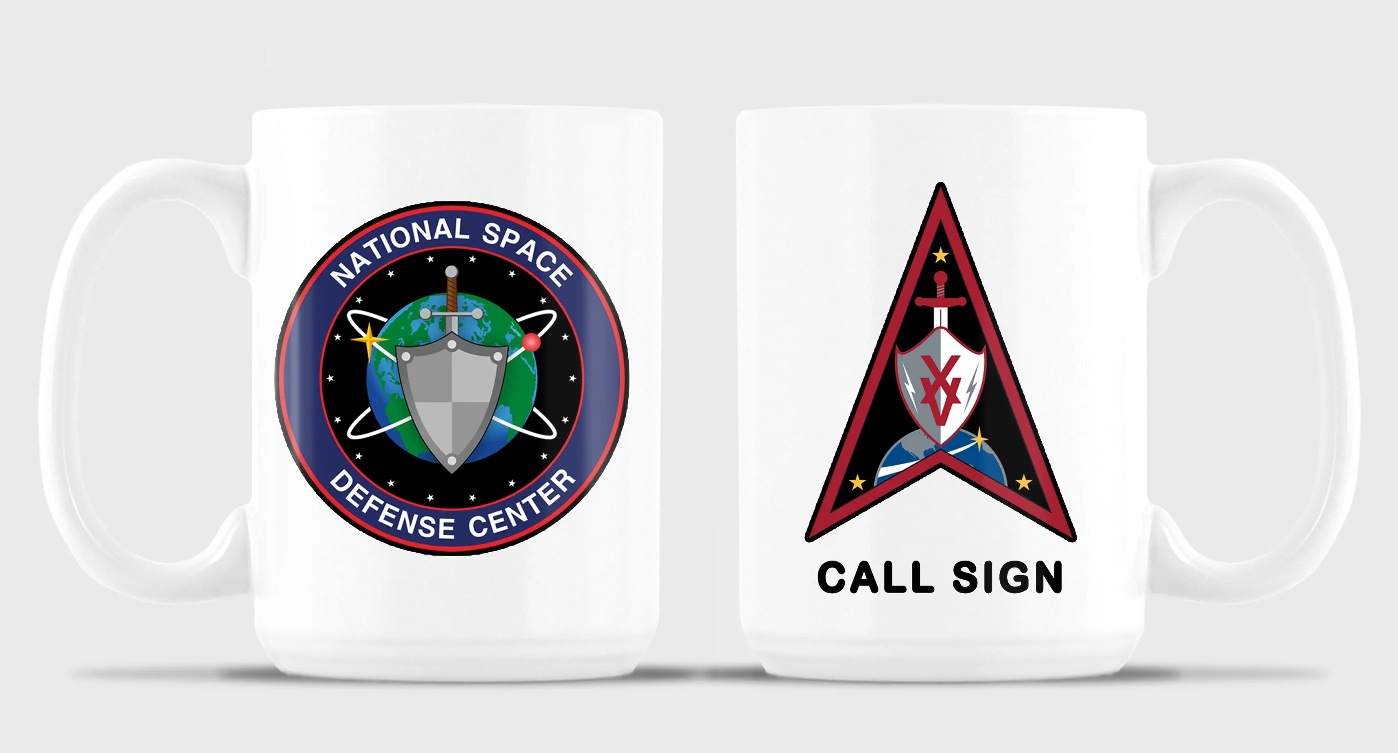 DEL 15 15 oz Coffee Mug- All White or White with Black Trim.