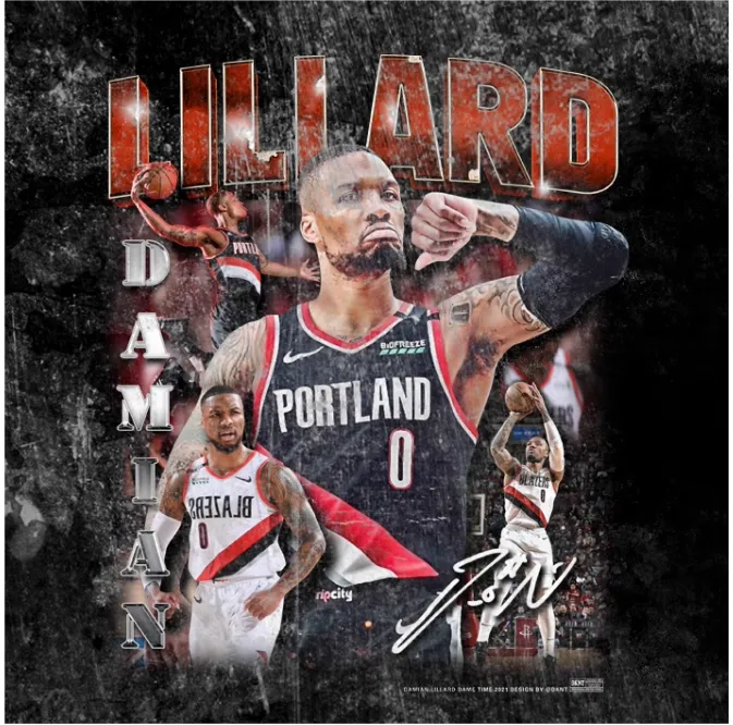 DKNT STUDIO.LILLARD BASKETBALL GRAPHIC PRINT T SHIRTS