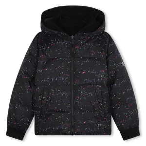 DKNY Kid Girl Reversible Hooded Down Black Jacket