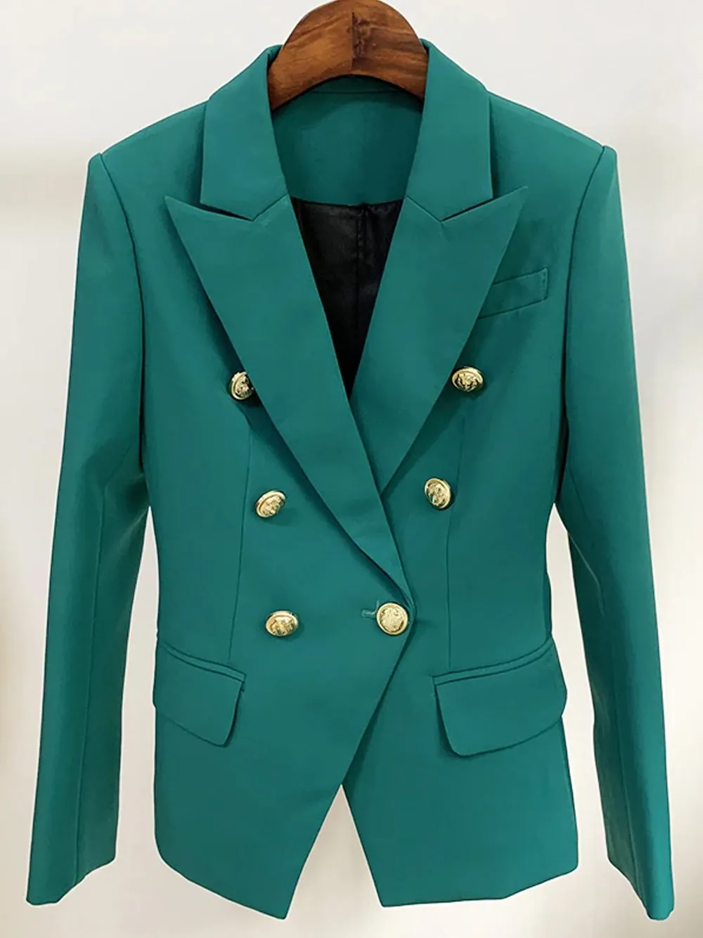 Double Breasted Blazer in Virid Green