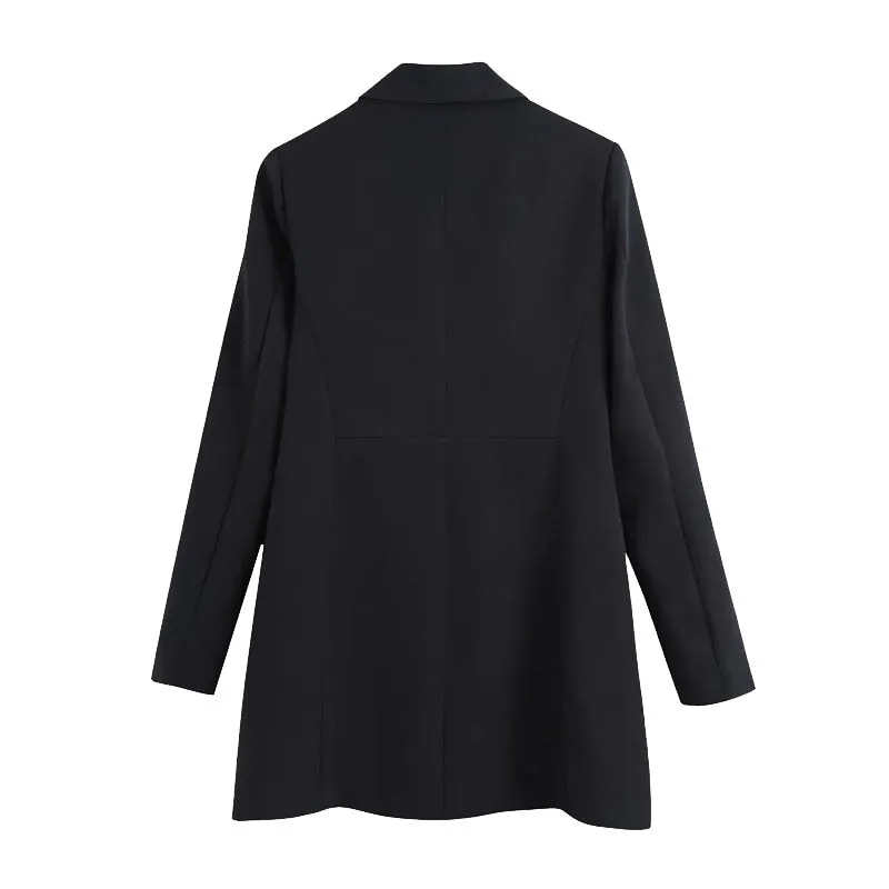 Double-Breasted White Blazer Coat