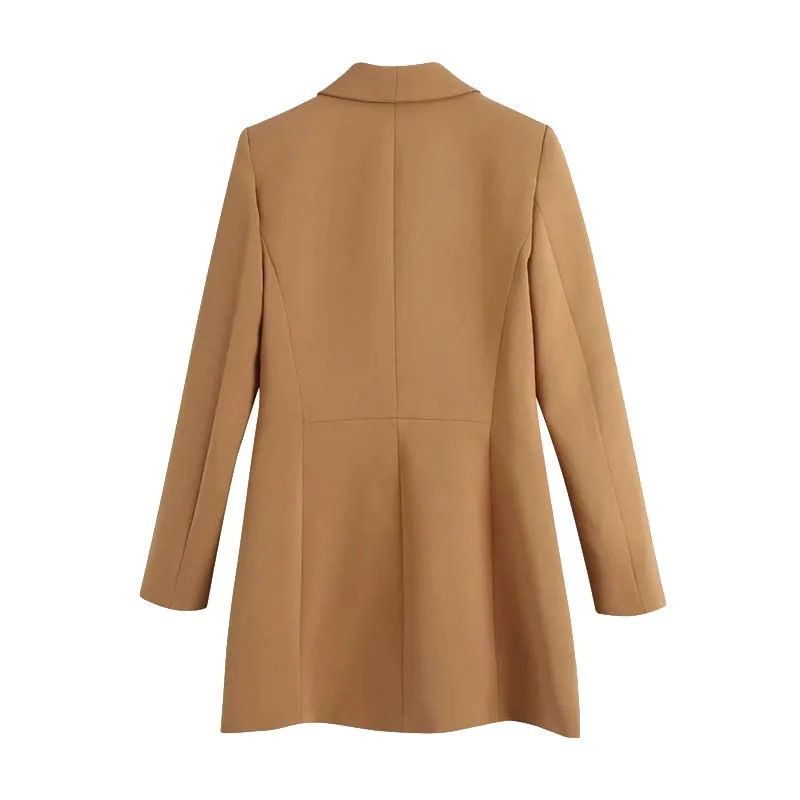 Double-Breasted White Blazer Coat