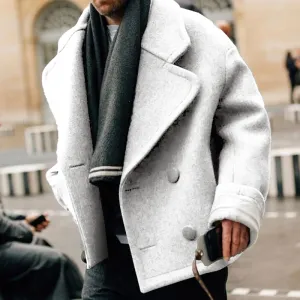 Elegant Short Woolen Coat Loose Fit For Men | Ideal for Winter