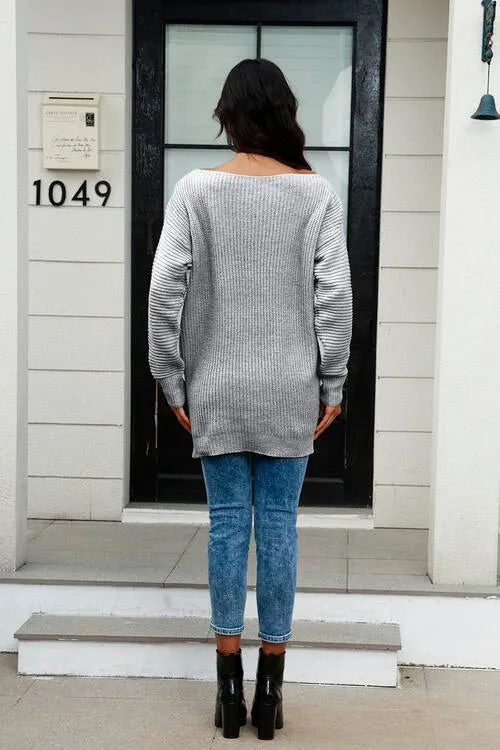 Elegant Wide Neck Cozy Knit Sweater