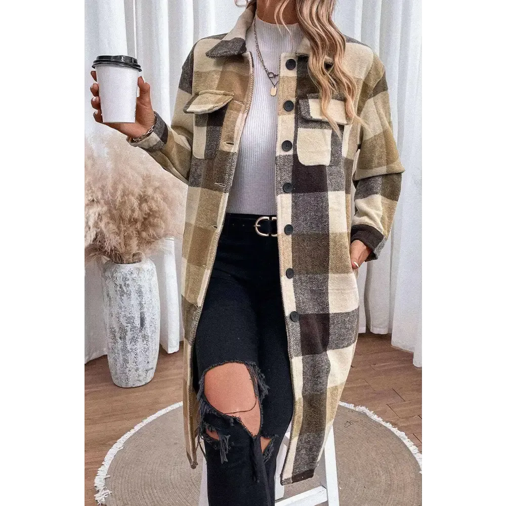 Elevate Your Wardrobe with the Plaid Longline Coat in Luxury Fashion for Women