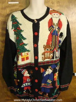 Elves Celebrating Christmas Funny Ugly Sweater for a Christmas Party