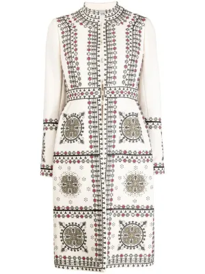 Embroidered High-Neck Coat