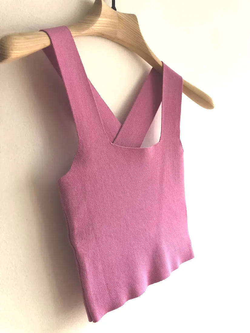 Emil Cropped Knit Top Cyclamen