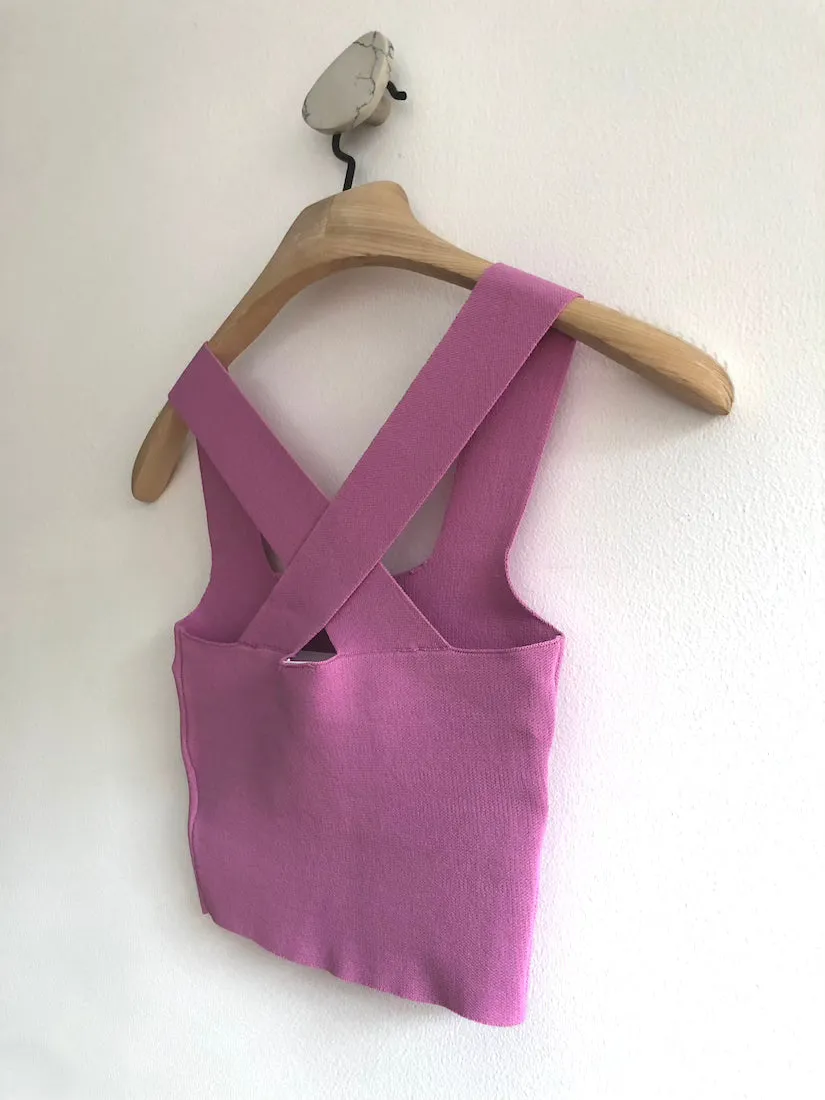 Emil Cropped Knit Top Cyclamen