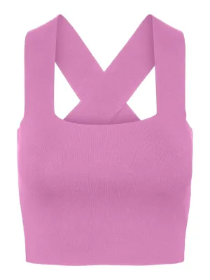 Emil Cropped Knit Top Cyclamen