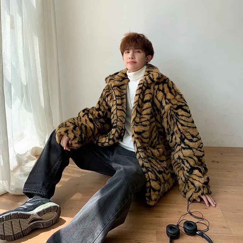 Faux Fur Tiger Jacket Korean Style
