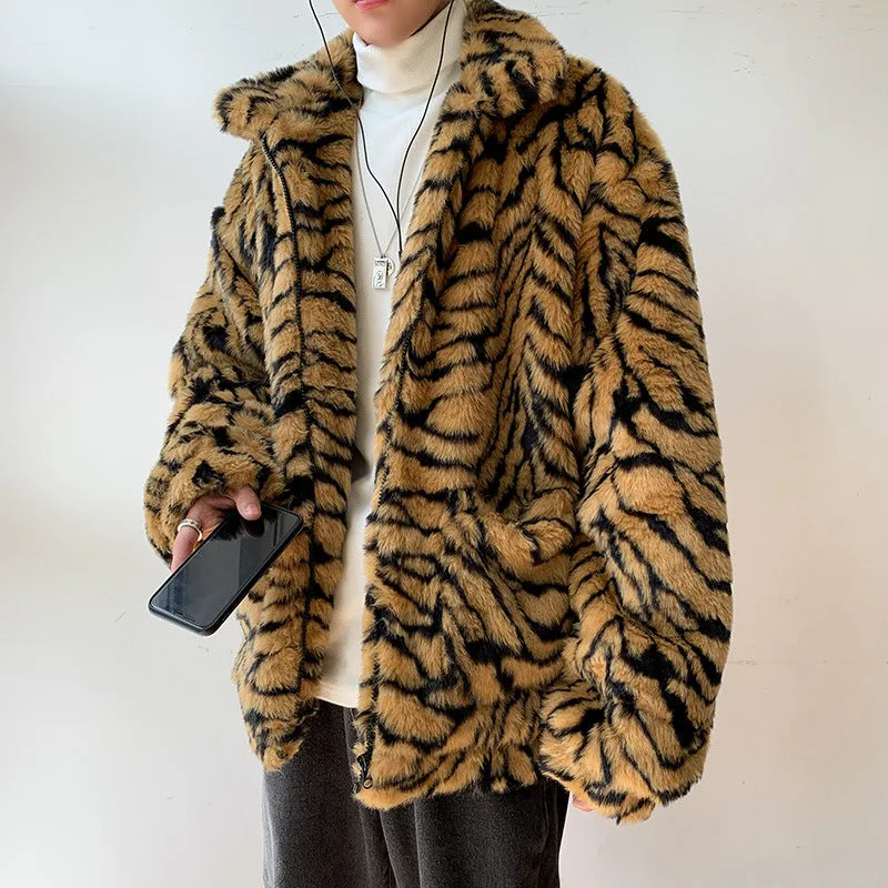 Faux Fur Tiger Jacket Korean Style