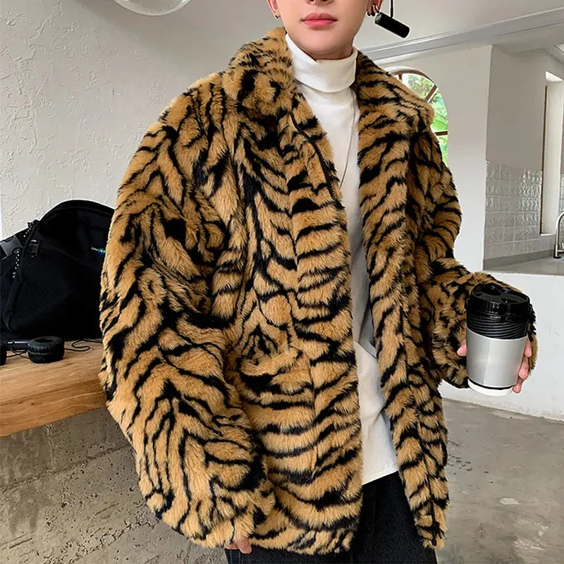 Faux Fur Tiger Jacket Korean Style