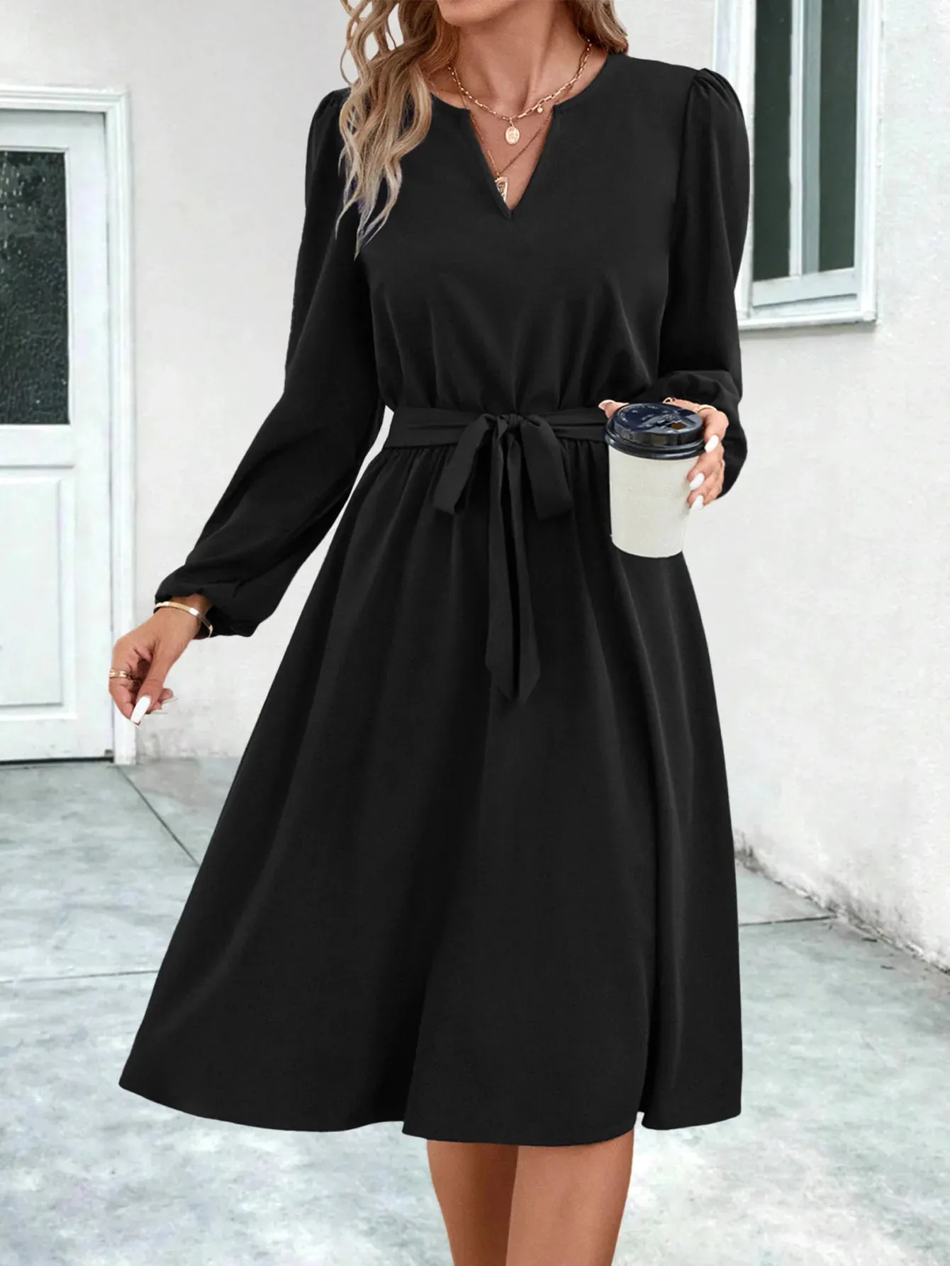 Fiona - Elegant V-Neck Maxi Dress for Women