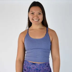 FLEO Switch Up Crop Tank - Heather Light Cobalt