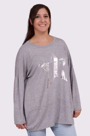 Foil Star Pattern Viscose Top