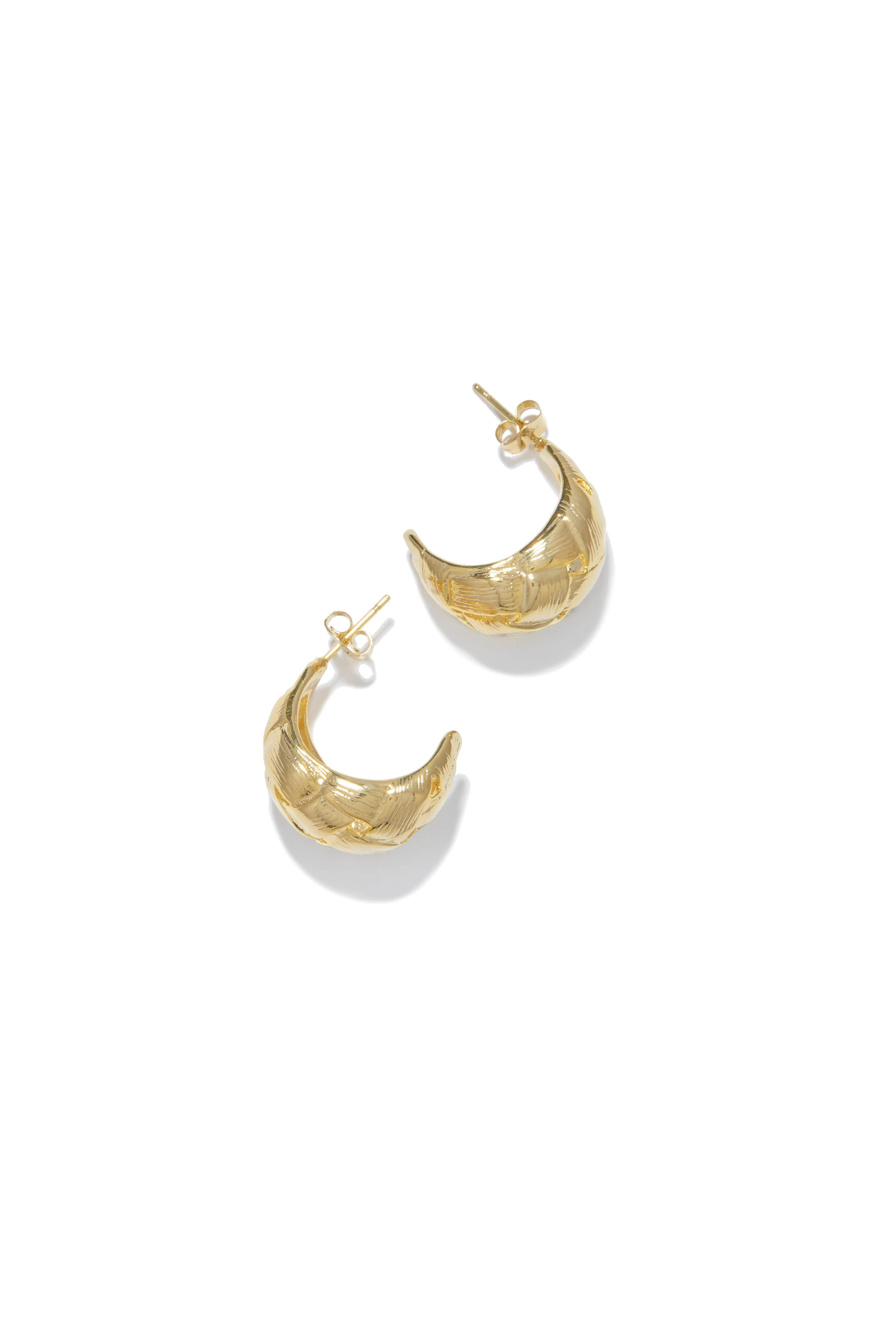 Francine Woven Mini Hoop Earring - Gold