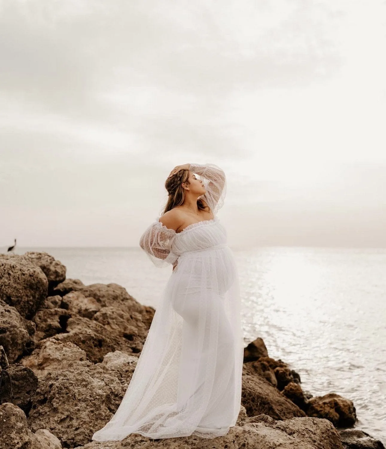 Grace Dotted Tulle Maternity Photoshoot Dress