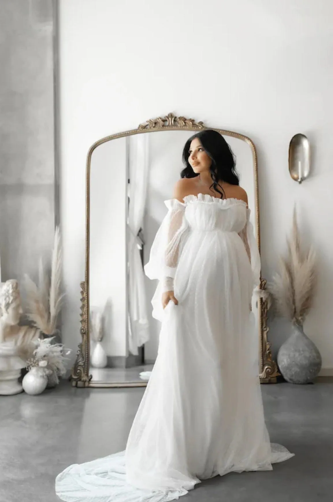 Grace Dotted Tulle Maternity Photoshoot Dress