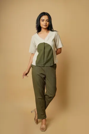 Green Cotton Circular Top