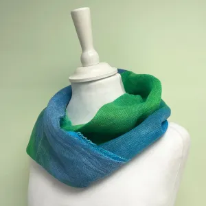 Hand dyed linen loop scarf 10