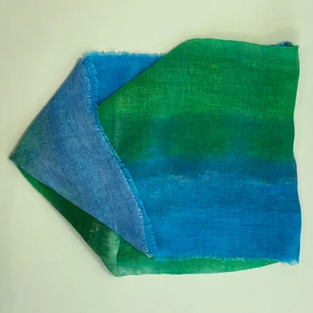 Hand dyed linen loop scarf 10