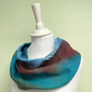 Hand dyed linen loop scarf 1