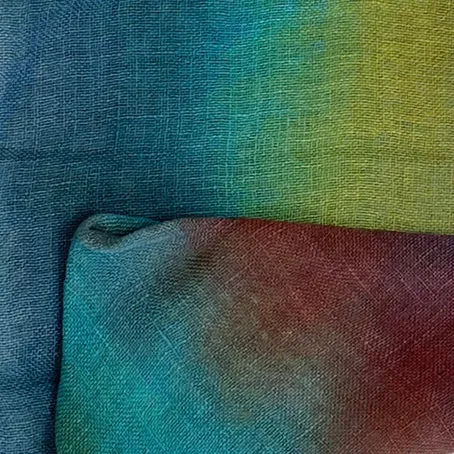 Hand dyed linen loop scarf 1
