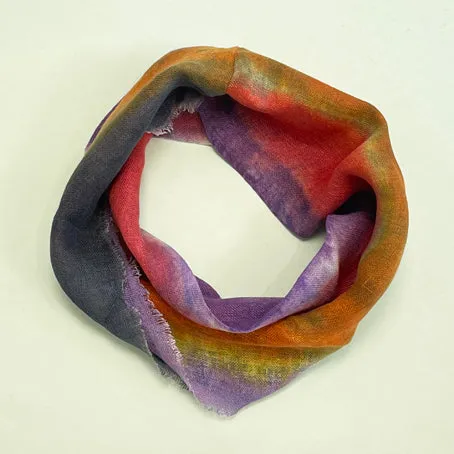 Hand dyed linen loop scarf 2