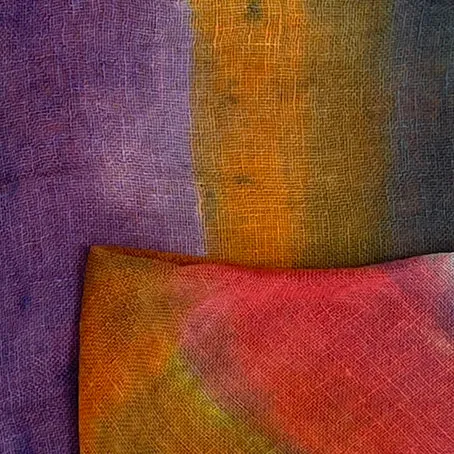 Hand dyed linen loop scarf 2