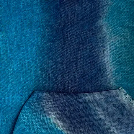 Hand dyed linen loop scarf 5