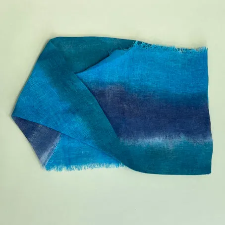 Hand dyed linen loop scarf 5