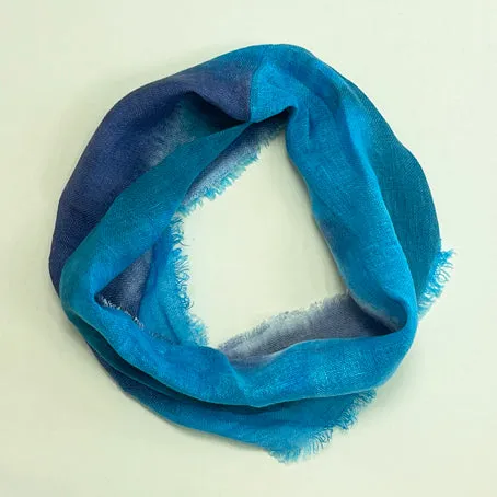 Hand dyed linen loop scarf 5