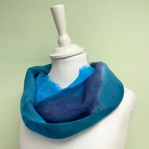 Hand dyed linen loop scarf 5