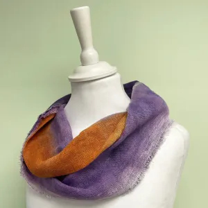 Hand dyed linen loop scarf 6